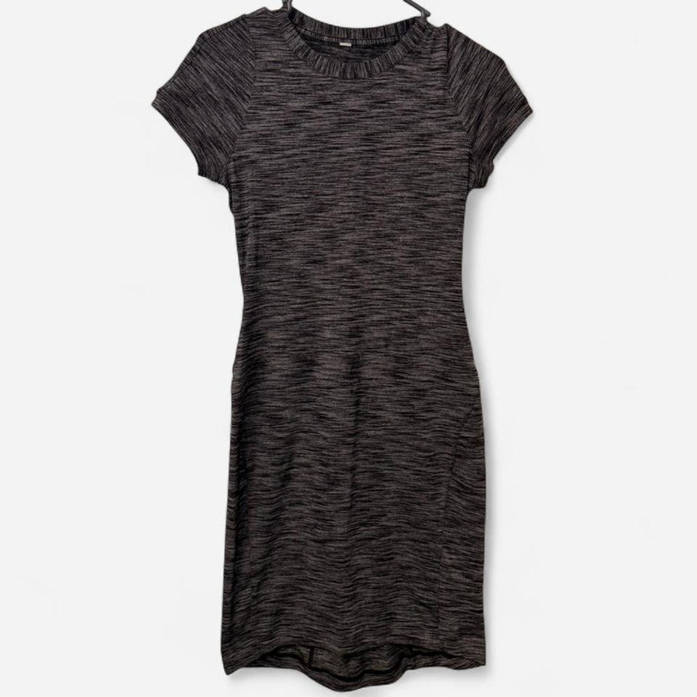 Grey/black Lululemon athletic dress with back pocket